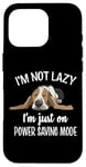 Coque pour iPhone 16 Pro Not Lazy Power Saving Basset Hound Lover