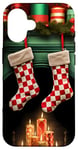 iPhone 16 Christmas Stockings Hung by the Fireplace Case