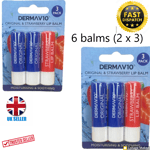 6 DermaV10 Lip Balms  (2 x 3 Pack)