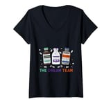 Womens The Dream Team Retro Groovy B52 Nurse Medical Nursing Psych V-Neck T-Shirt