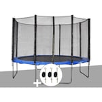 Kit trampoline Jardideco Cronos Ø 3,66 m Bleu + Kit d'ancrage