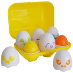 TOMY Toomies Hide and Squeak Eggs Baby Toy - Baby Box of Big Eggs with 3 Squeak