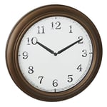 TFA Dostmann Horloge Murale analogique d'extérieur 60.3066.53, Design, Vintage, Horloge de Jardin, Maison de Campagne française, étanche aux éclaboussures, en métal, Couvercle en Verre, cuivre