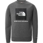 The North Face Childrens Unisex Youth Box Crew Sweatshirt in Grey Cotton - Size X-Small