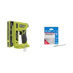 RYOBI - Agrafeuse 18V ONE+ - Chargeur 90 Agrafes, Dos 9,4 mm, Lgr 6,35mm à 14,3mm - Livrée avec Agrafes et Crochet de Maintien - R18ST50-0 & Arrow Boîte de 1250 Agrafes 8 mm pour Agrafeuse T50