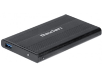 Dexlan 738308, HDD- / SSD kabinett, 2.5, SATA, 5 Gbit/s, USB-anslutning, Svart