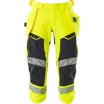 MASCOT® piratbyxor med hängslen hi-vis gul/mörk marin C62