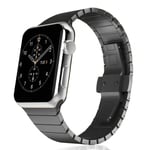 Apple Watch Series 4 40mm ruostumaton teräs kellon vaihto ranneke perhos lukolla - Musta