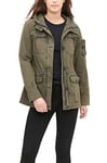 Levi's Women's Plus Size Cotton Four Pocket Hooded Field Jacket Lightweight, Army Green, 1x