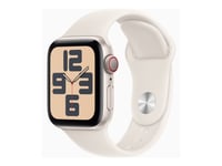 Apple Watch Se (Gps + Cellular) - 2A Generation - 40 Mm - Stjärnljusaluminium - Smart Klocka Med Sportband - Fluoroelastomer - Starlight - Bandstorlek: M/L - 32 Gb - Lte, Wi-Fi 4, Bluetooth - 4G - 27.8 G