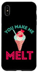 Coque pour iPhone XS Max You Make Me Melt Cône de crème glacée en forme de cœur pour la Saint-Valentin