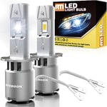 ANTEMOON Ampoule H3 LED, 90W 18000LM CSP 6000K Blanc Ampoule LED H3 pour Phare de DC 12V 24V Voiture et Moto, 1:1 Mini Remplacement des Lampes Halogènes et Xénon, Anti Erreur, 2 Ampoules