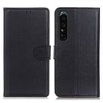 Sony Xperia 1 V Fodral Litchi Svart