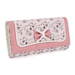 UTO Portefeuille Filles Pochette Porte-Carte Cas De Téléphone Poche À Fermeture Éclair Femmes Sac À MainGrande Capacité Bowknot Fleur Rose