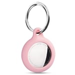Case for AirTag Holder Sleeve Anti-Scratch Protective AirTag Cover Skin with Keyring for New Apple AirTags 2021 (Pink)