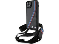 Bmw Etui Bmw Bmhcp15m23psvtk Apple Iphone 15 Plus / 14 Plus Hardcase M Edition Carbon Tricolor Lines & Strap Czarny/Black