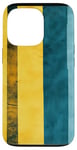 Coque pour iPhone 13 Pro Jaune Art Déco Rayé Vintage Michigan Bleu Maïs Rétro