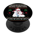 Ours polaire amusant de Noël PopSockets PopGrip Adhésif