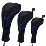 5-pack Golfklubbs Huvudskydd Set Lång Hals Driver Fairway Woods Huvudskydd blue