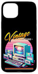 Coque pour iPhone 15 Plus Vintage Vibes Retro Old School Computer Style années 80 Synthwave