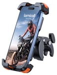 Lamicall Support Téléphone Moto, Support Téléphone Vélo - Support Guidonavec avec Pince de Guidon à Dégagement Rapide pour iPhone 15/14/13/12/11 Pro Max, XS XR SE Samsung, Smartphone 4.7-6.8”, Orange