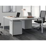 Vente-unique.com Bureau bench 2 personnes - Blanc - L120 cm - DOWNTOWN