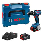 Bosch Professional 18V System Perceuse-visseuse sans fil GSB 18V-65 (moteur sans balais, longueur de tête 175, 2 batteries GBA 18V 5.0Ah incl., chargeur GAL 18V-40, L-BOXX)