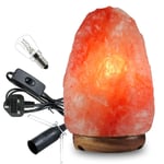 Natural Himalayan Rock 3-5KG Salt Lamp With Wooden Base Salt Lamp UK Plug/Bulb