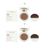 Clarins Womens Joli Blush Radiance & Colour Blusher 5g - 08 Cheeky Mocha x 2 - NA - One Size