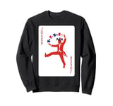 Joker Red Suits Playing Card Sweatshirt