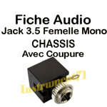 1 Fiche Jack 3,5 Châssis Femelle MONO avec Coupe Circuit en Boitier