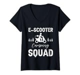 Womens E-Scooter Camping Squad V-Neck T-Shirt