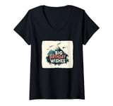 Womens Big Birthday Wishes for Happy Moments with Family & Friends V-Neck T-Shirt