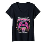 Womens 8th Birthday Gaming Gift Girl Age 8 Year Old Gamer Girls V-Neck T-Shirt