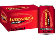 12 Lucozade Energy Original fizzy can glucose tin Drink 330 ml UK Fast Shipping