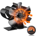 Ej.life - Ventilateur Poele à Bois, Ventilateur Cheminée Alimenté à la Chaleur, 6 Pales Silencieux Ventilateur de Poêle pour Cheminée Tuyau/Poêle à