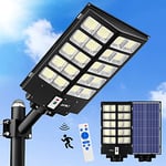 JAYNLT 5200W Lampadaire Solaire Exterieur, 320000LM 6500K Lampe Solaire Puissante avec Télécommande, IP67 Étanche Projecteur Solaire avec Detecteur de Mouvement pour Rue, Allées, Garage, Parking