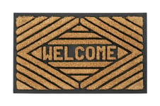 Argos Home Welcome Rubber & Coir Doormat - Natural and Black