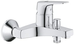 GROHE Mitigeur monocommande Bain Douche Start Flow, robinet à montage mural, raccord fileté pour flexible en 1/2", rosaces métal incluses, chromé, 23772000 (Import Allemagne),Chromé