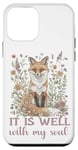 Coque pour iPhone 12 mini It Is Well With My Soul Religieux Christian Fox Cottagecore