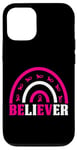 iPhone 13 Pro Pink Ribbon Support BELIEVER Breast Cancer Awareness Women Case