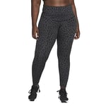 Nike DF HR Legging, Gris fumé foncé/Blanc, XL Femme