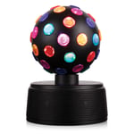iTek I58058 10" LED Rotating Disco Ball with BT Speaker, Rechargeable Battery and Multi-Coloured LED Lighting Effects, 2W, Black