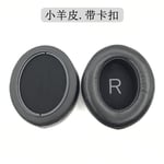 Remplacement Oreillettes en Mousse Coussin d'oreille Coussin pour Sennheiser MOMENTUM 3.0 Wireless Big Steamed Bun Modèle d'agneau en peau d'agneau de troisième génération, noir (avec boucle)