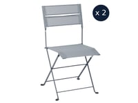 2 chaises de jardin pliante Latitude Monochrome Gris orage - Fermob