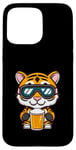 Coque pour iPhone 15 Pro Max Ski Tiger avec bière | Apres Ski Comic