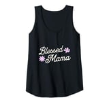 Womens Blessed Mama Floral Women Cute Vacation Tank Top