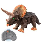 WILD PREDATORS - Triceratops Dinosaure Telecommandé Enfant, Dinausore Telecomandé, Dinosaure Enfant Jouet, Dinosaure Jouet, Jouet Dinosaure Télécommandé