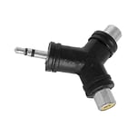 Adaptateur 2 RCA Femelle vers Jack 3,5 Stéréo Mâle Capot Plastique