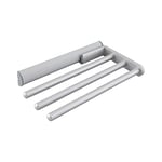 OBF 03 0423 47 Porte-torchons en aluminium anodisé naturel Grimme Eris (porte-serviettes) extensible à 3 bras pour la cuisine ET 465 mm Longueur 443 mm